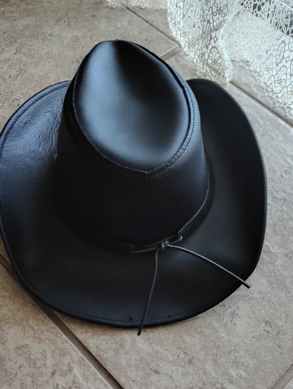 Henschel Hat! Black Genuine Leather Cowboy Hat! - Picture 4 of 6